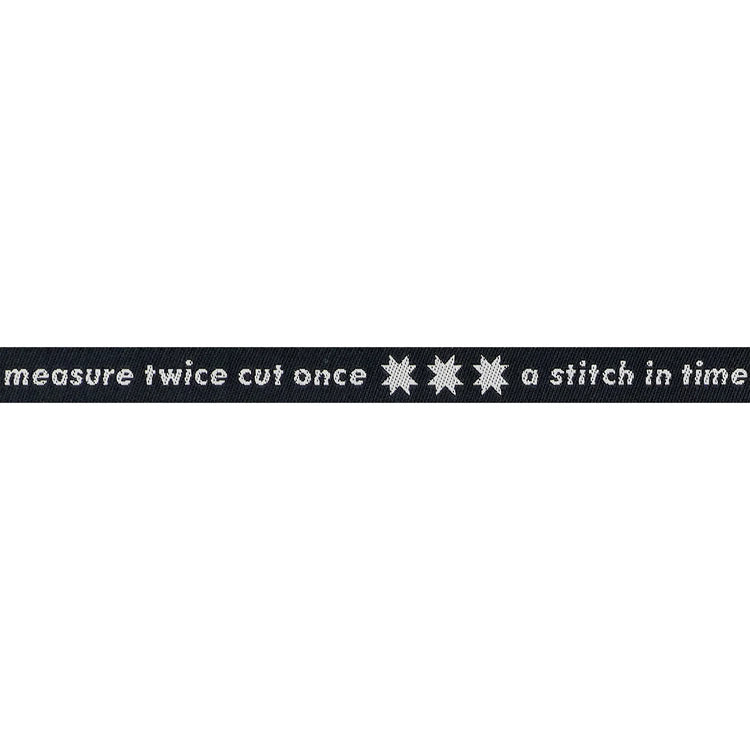 Ruby Star Society - Catnap - Measure Twice in Black 3/8" Width Ribbon