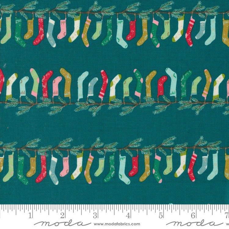Moda Cozy Wonderland - Teal Stockings