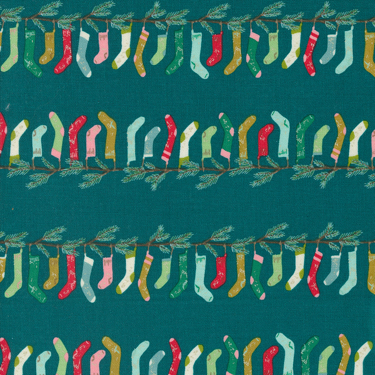 Moda Cozy Wonderland - Teal Stockings