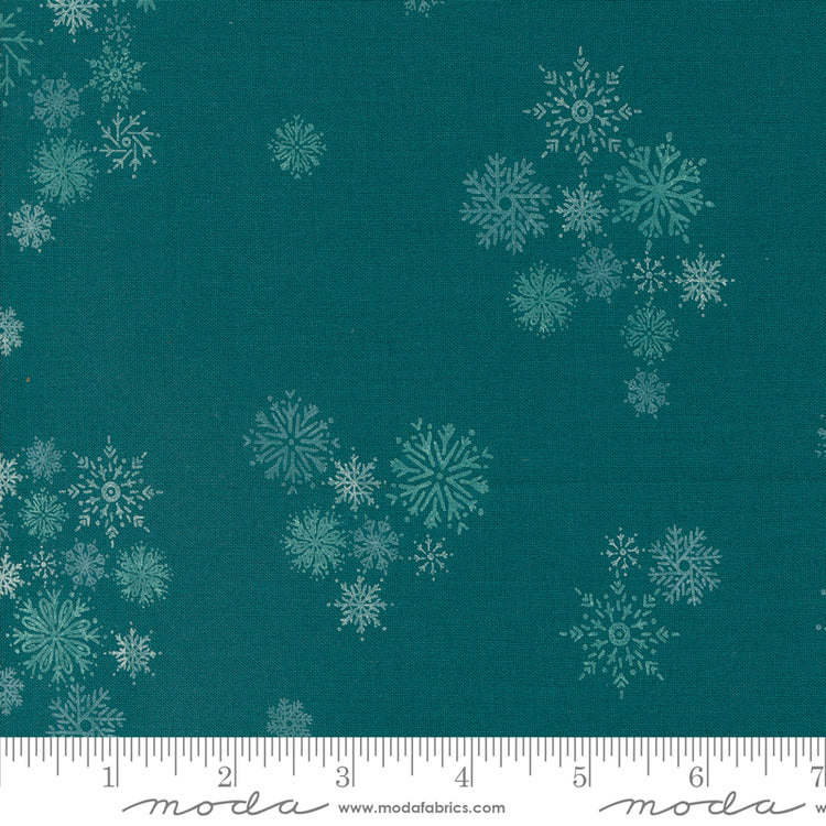 Moda Cozy Wonderland - Teal Snowflakes
