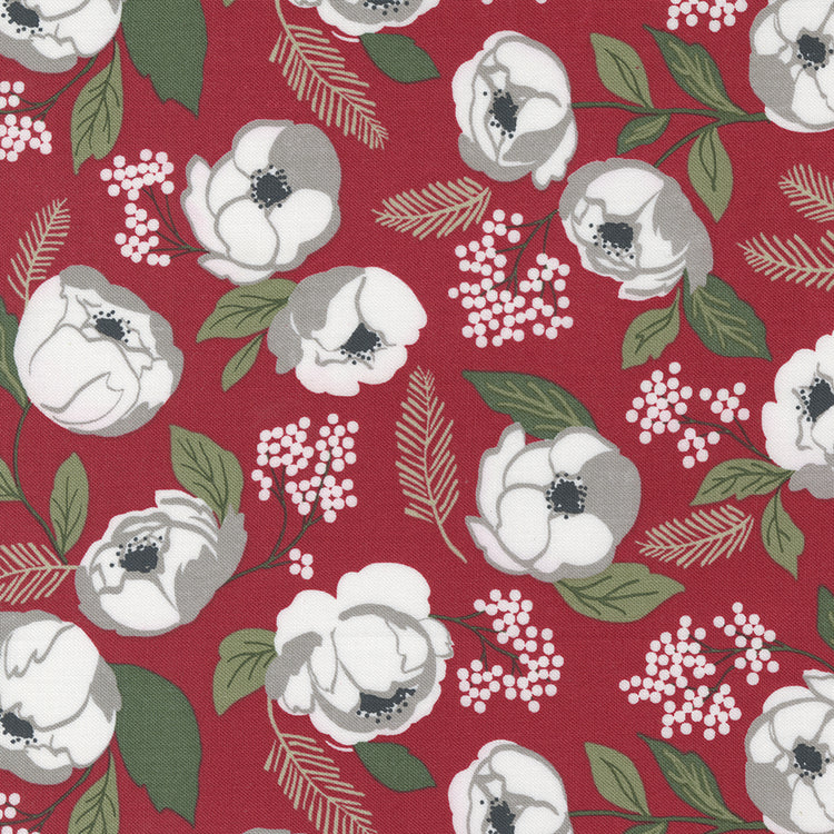 Moda Christmas Eve -  Christmas in Bloom - Cranberry