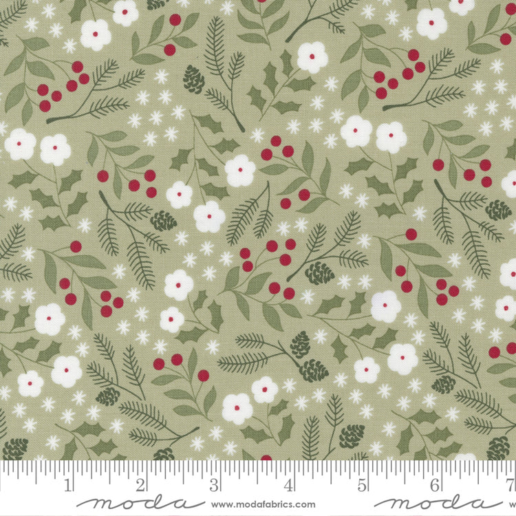 Moda Christmas Eve - Winter Botanical - Sage