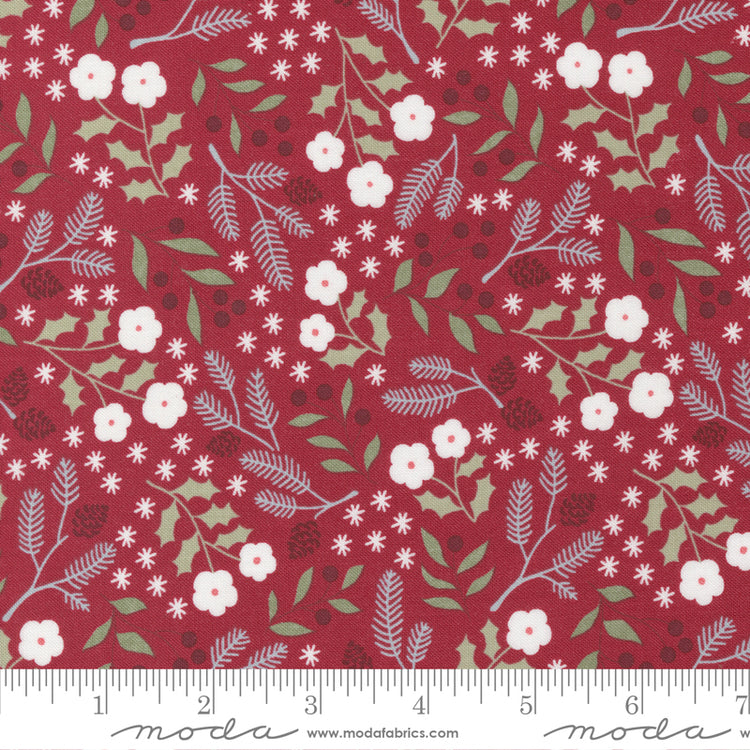 Moda Christmas Eve - Winter Botanical - Cranberry