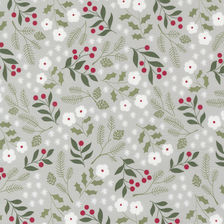 Moda Christmas Eve - Winter Botanical - Silver