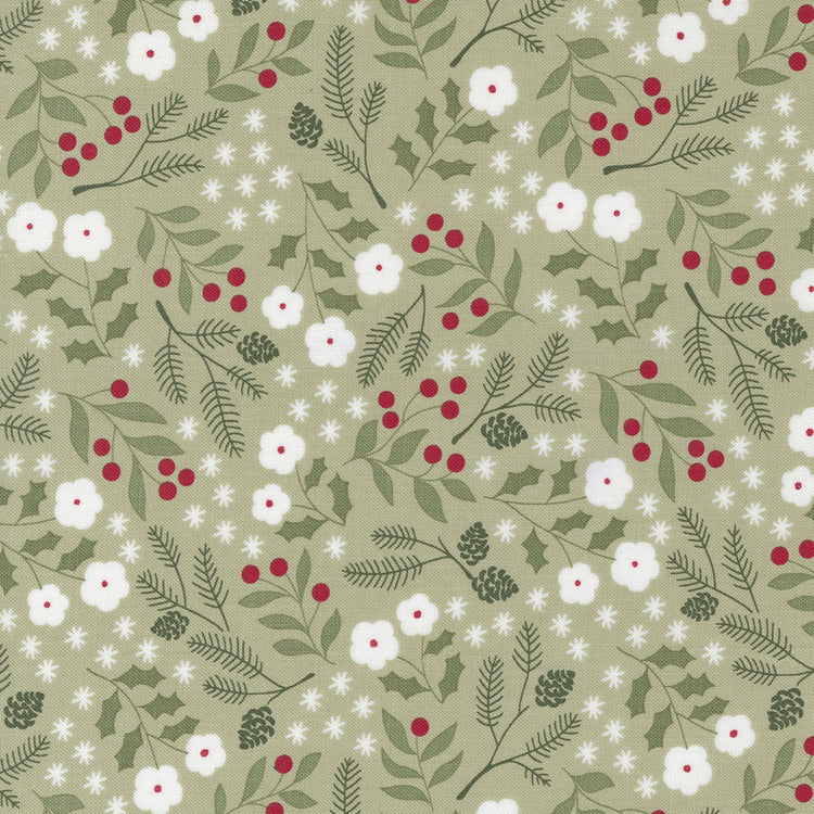 Moda Christmas Eve - Winter Botanical - Sage