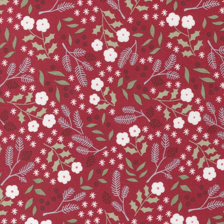 Moda Christmas Eve - Winter Botanical - Cranberry