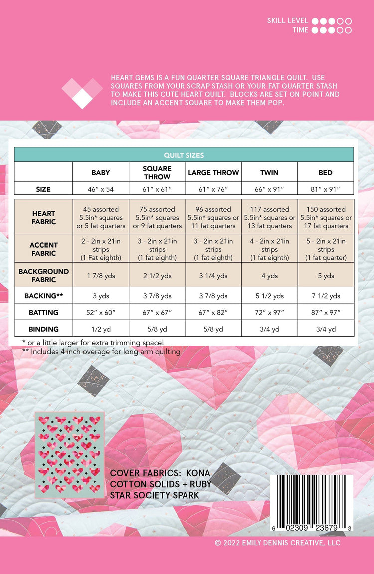 Quilty Love Heart Gems Quilt Pattern