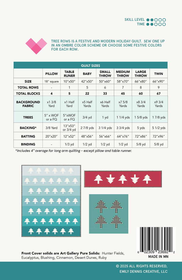 Quilty Love Tree Rows Quilt Pattern