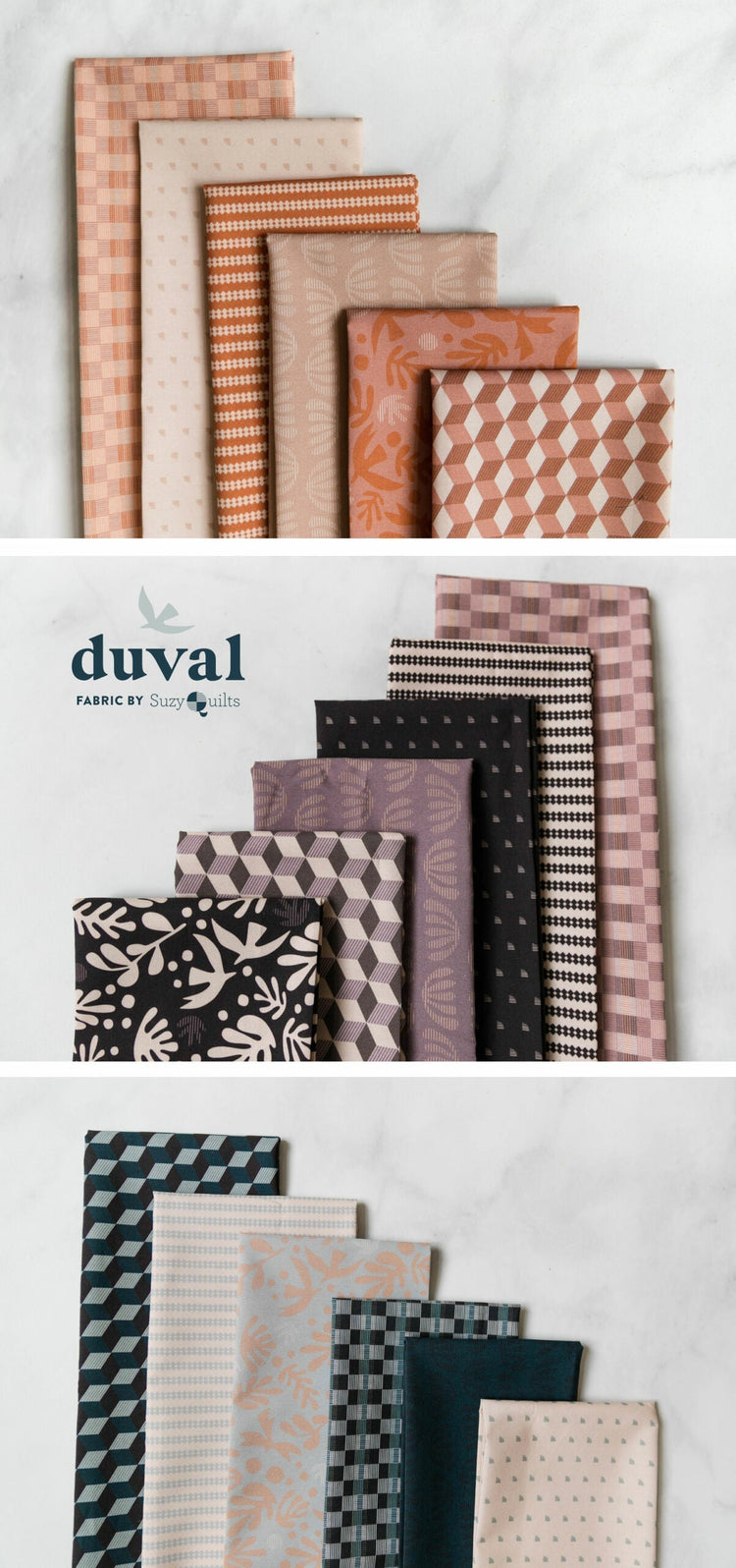 Art Gallery Fabrics - Duval By Suzy Quilts - Diamond Stripe Glacier