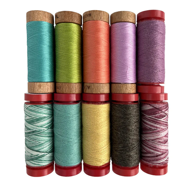 Aurifil Dream Flowers By Jo Avery 10 Spool Pack - 80wt & 12wt Wool