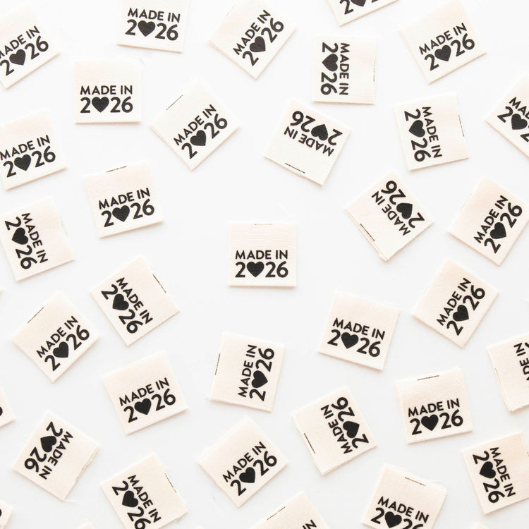 Sarah Hearts Sew In Labels - Made in 2026 Centre Fold - 8 Pack
