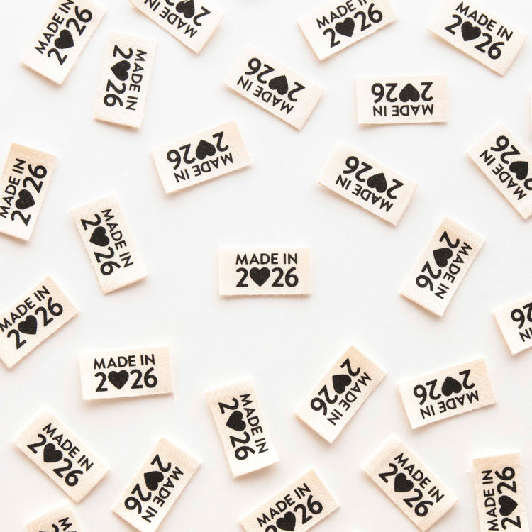 Sarah Hearts Sew In Labels - Made in 2026 End Fold - 8 Pack