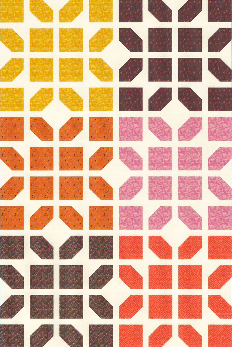 Cocowawa Crafts - Cutting Corners Quilt Kit - Ruby Star Society Linear Fabric - Throw