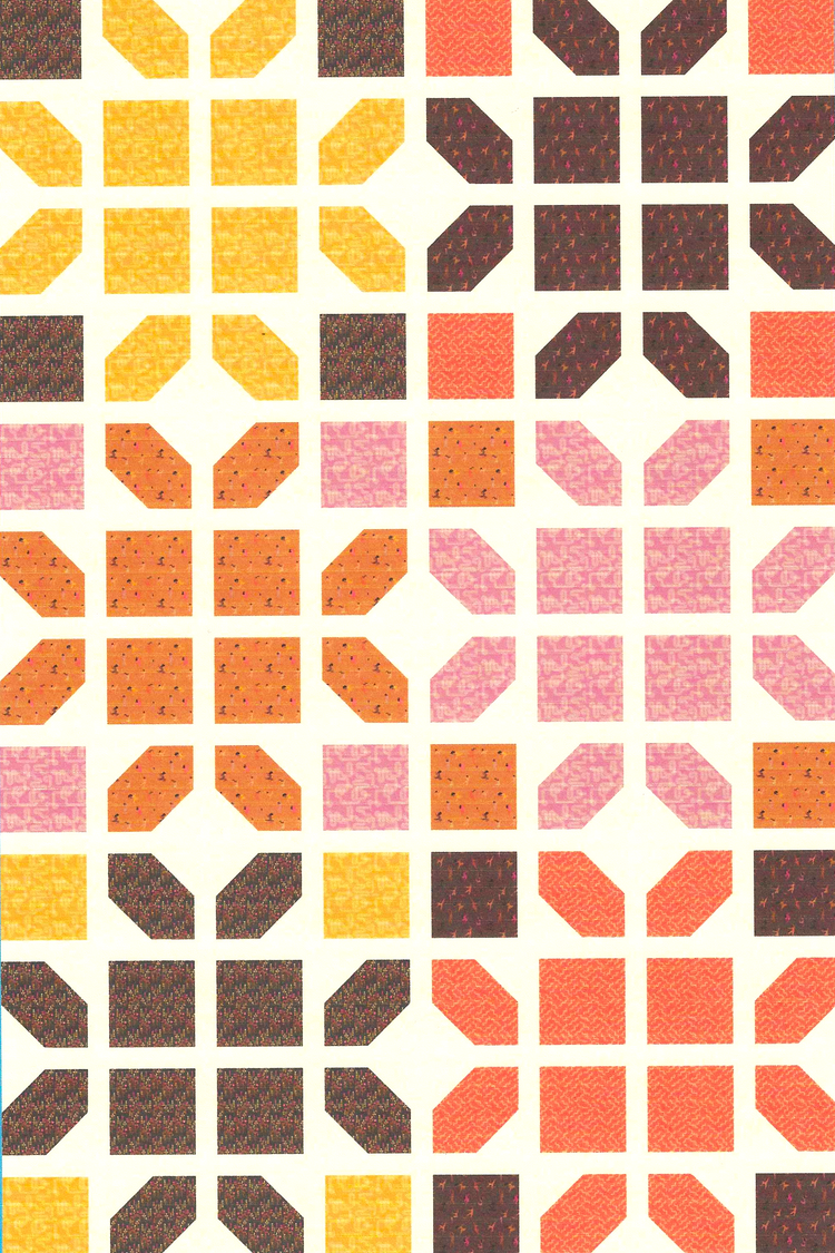 Cocowawa Crafts - Cutting Corners Quilt Kit - Ruby Star Society Linear Fabric - Throw