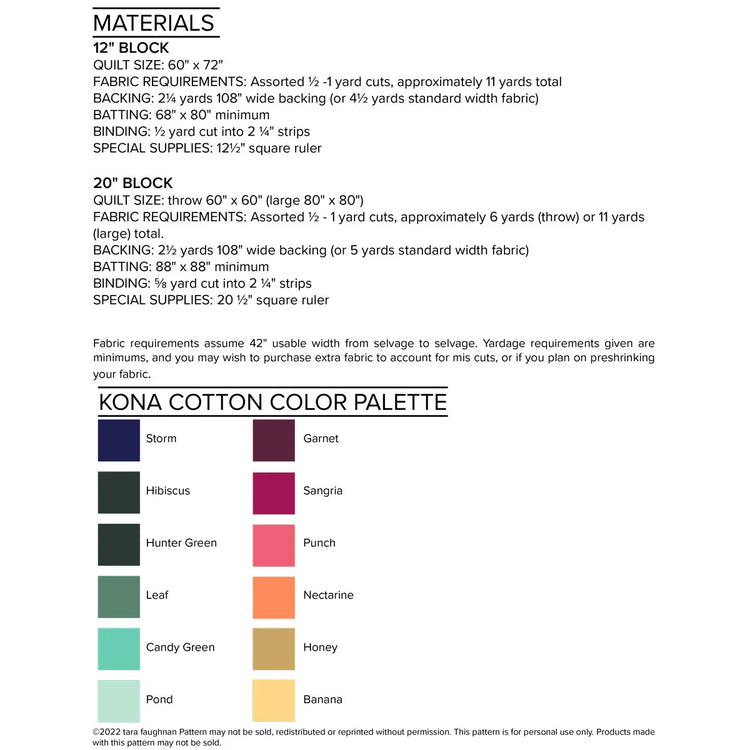 Tara Faughnan - Modern Log Cabin Quilt Printed Paper Pattern