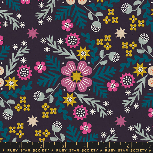 Ruby Star Society Pivot - Wild Flower Eggplant - Canvas