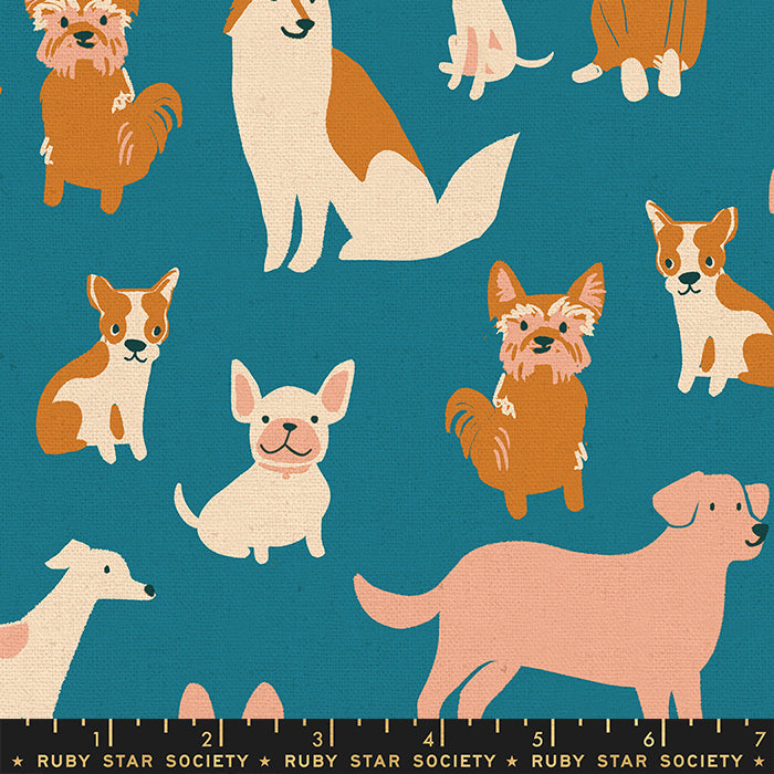 Ruby Star Society Dog Park - Dog Medley Chambray - Canvas