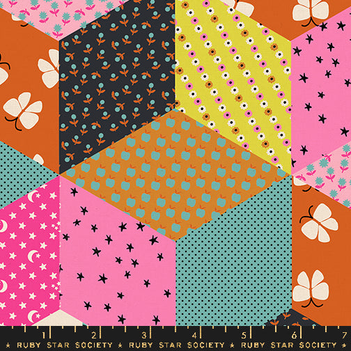 Ruby Star Society Ooh Lucky Lucky - Tumbling Blocks Turquoise- Canvas