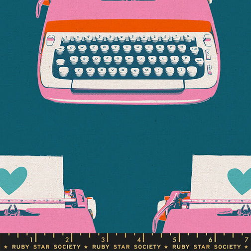 Ruby Star Society Best Day Ever - Typewriters - Teal - Canvas - Pre-Order due Oct/Nov 2025