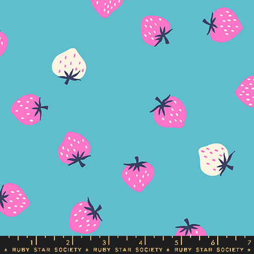 Ruby Star Society Strawberry - Strawberry Toss - Turquoise
