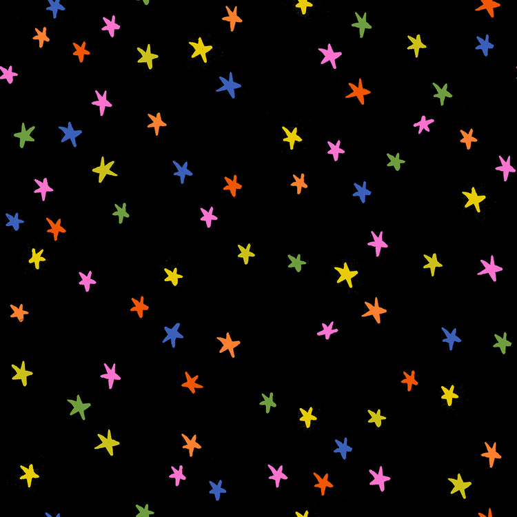 New Ruby Star Society Starry - Vivid Rainbow Stars on Black