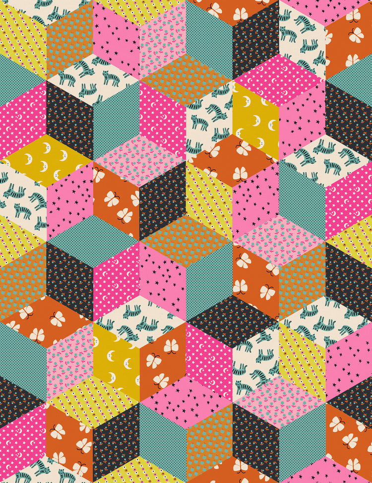 Ruby Star Society Ooh Lucky Lucky - Tumbling Blocks Turquoise- Canvas