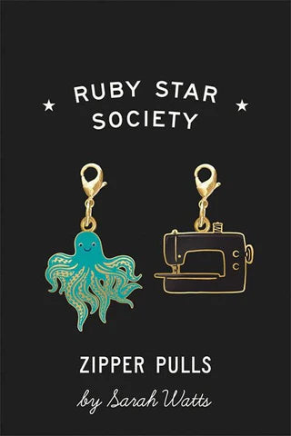 Ruby Star Society Zip Pulls - Sarah Octopus & Sewing Machine