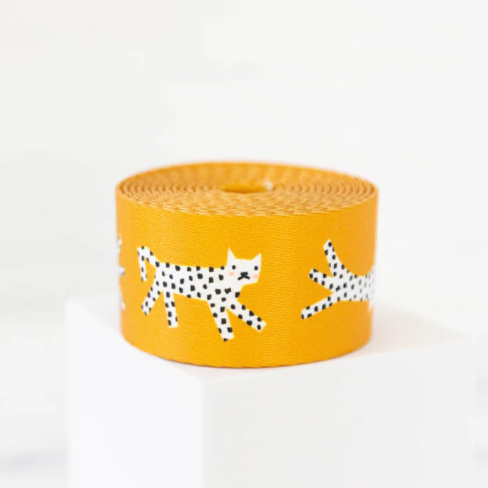 Ruby Star Society 1.5" Wide Webbing - Snow Leopard Yellow
