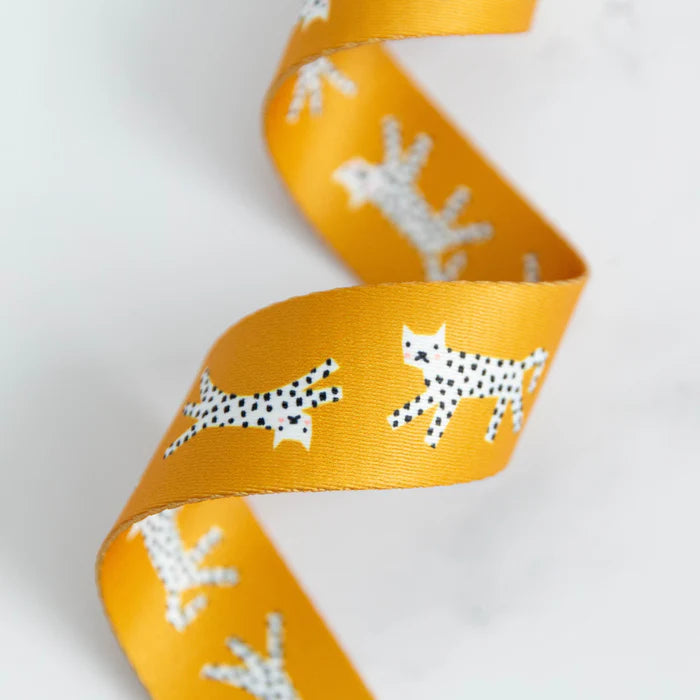 Ruby Star Society 1.5" Wide Webbing - Snow Leopard Yellow