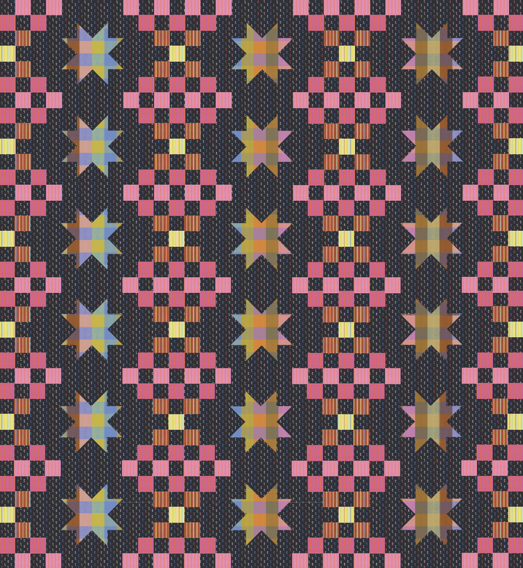 Ruby Star Society - Warp & Weft Ooh Lucky Lucky Orchard Stars Quilt Kit - By Then Came June