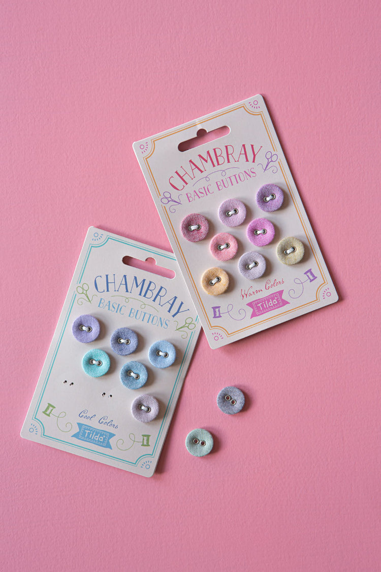 Tilda Buttons Chambray Cool Colours