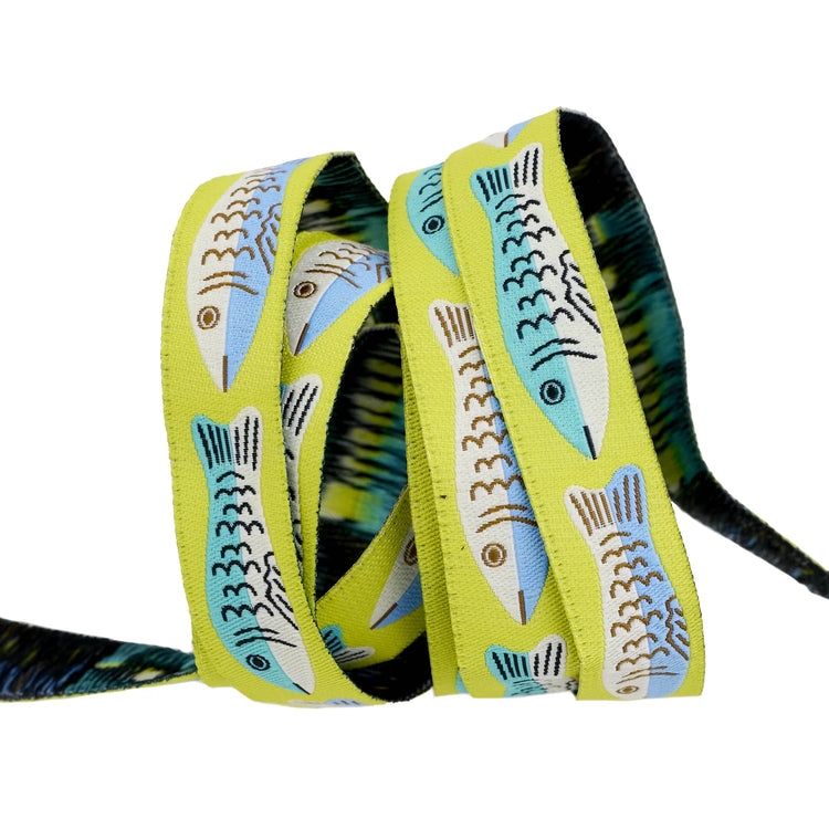 Ruby Star Society - Ooh Lucky Lucky - Sardines in Citron 5/8" Width Ribbon