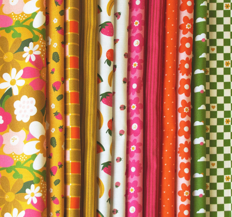 Sarah Hearts - Joyful June - Ochre Stripe Canvas