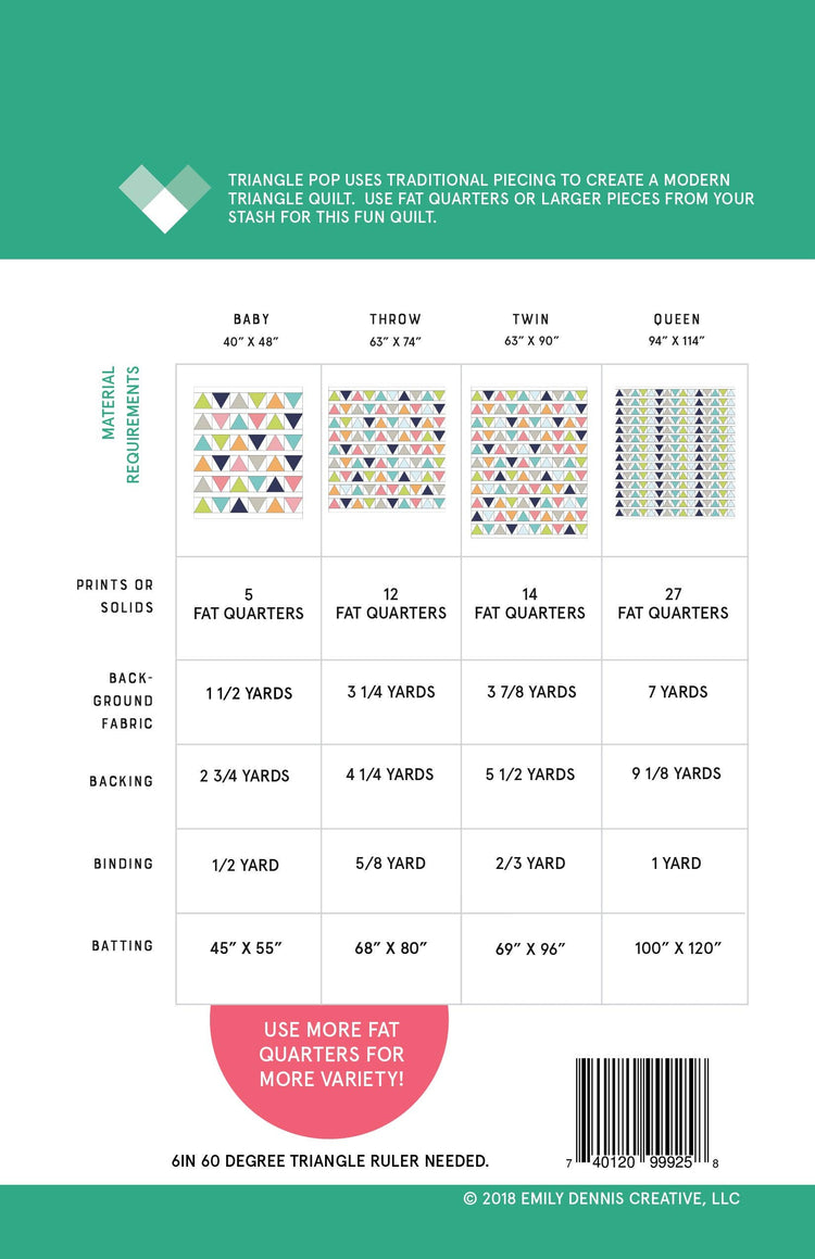 Quilty Love Triangle Pop Quilt Pattern