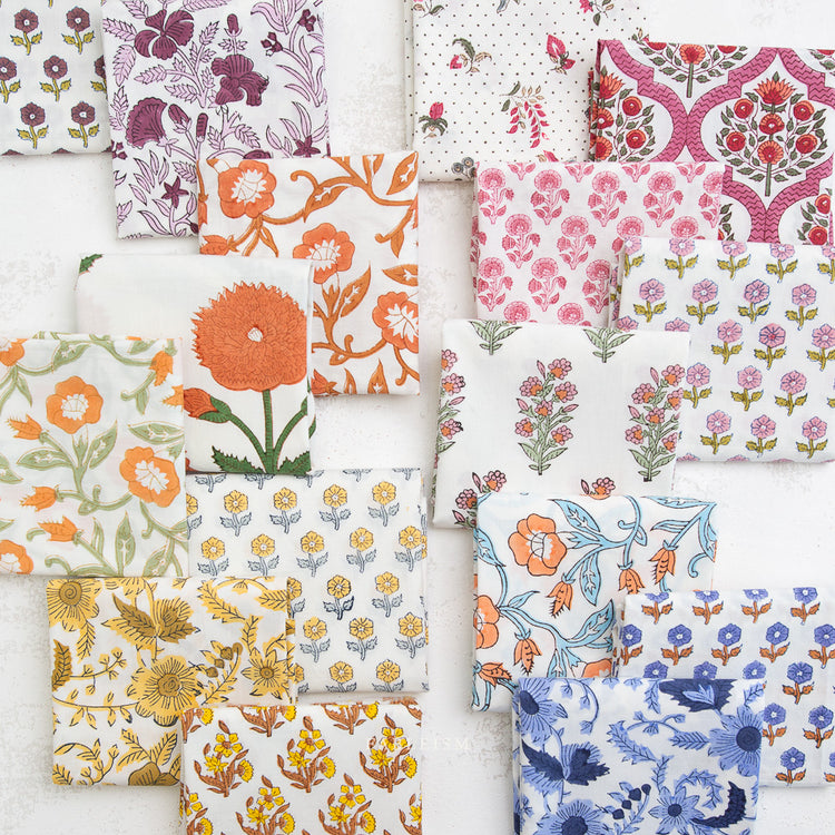 Fableism Indian Block Prints - Cottage - Lattice Floral in Pink