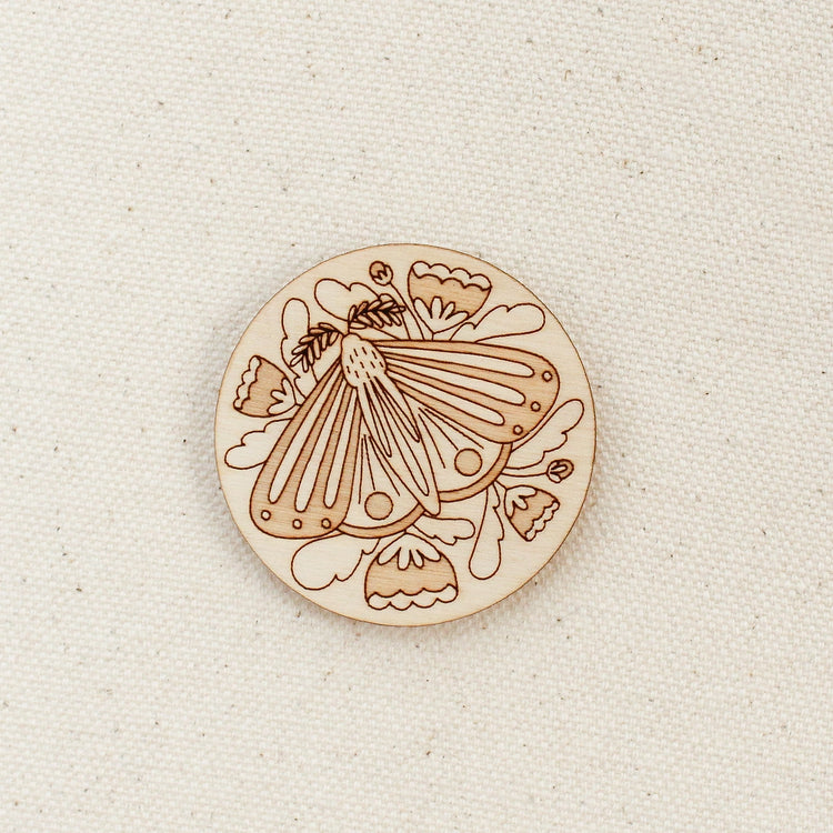 Oh Little Wren Wooden Magnetic Needle Minder - Moth