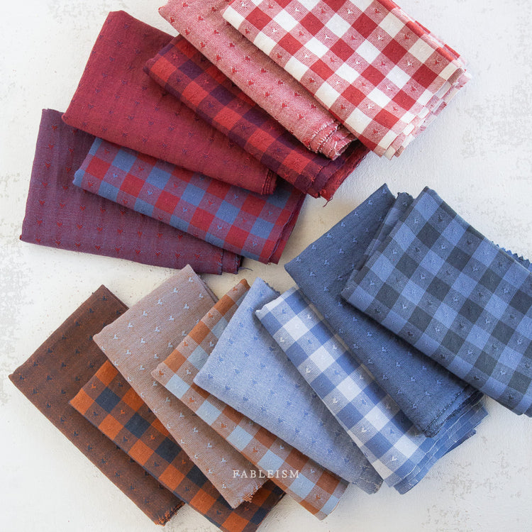 Fableism Queen of Hearts 55" Wide - Dobby Hearts Gingham in Maraschino