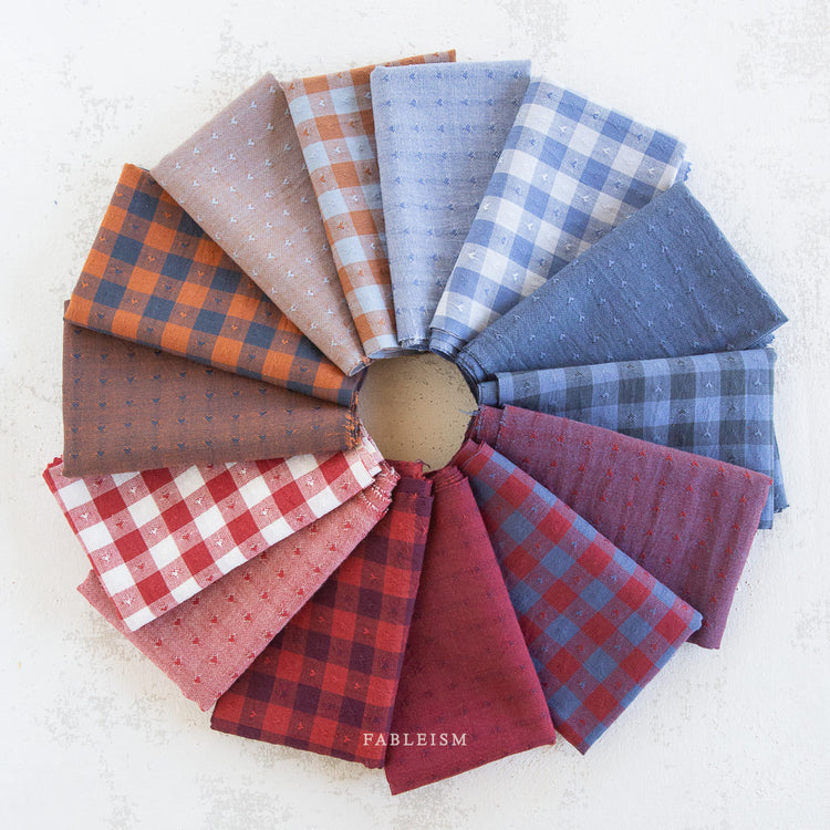 Fableism Queen of Hearts 55" Wide - Dobby Hearts Gingham in Maraschino