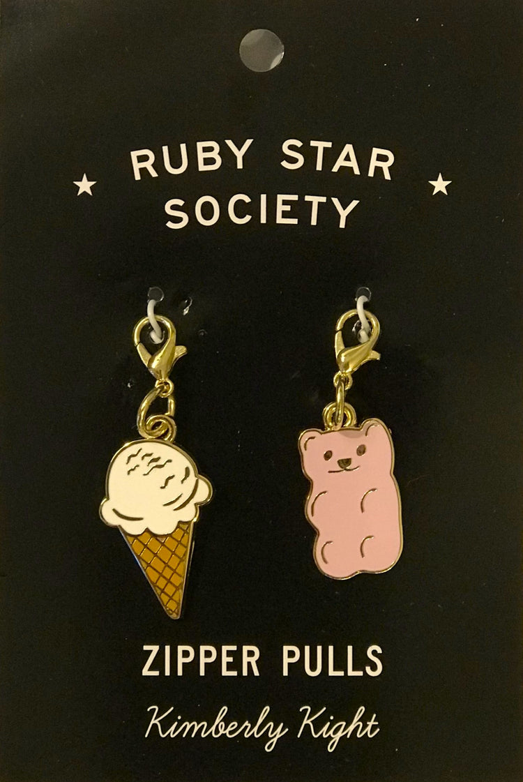 Ruby Star Society Zip Pulls - Kimberly Ice Cream Cone & Gummy Bear