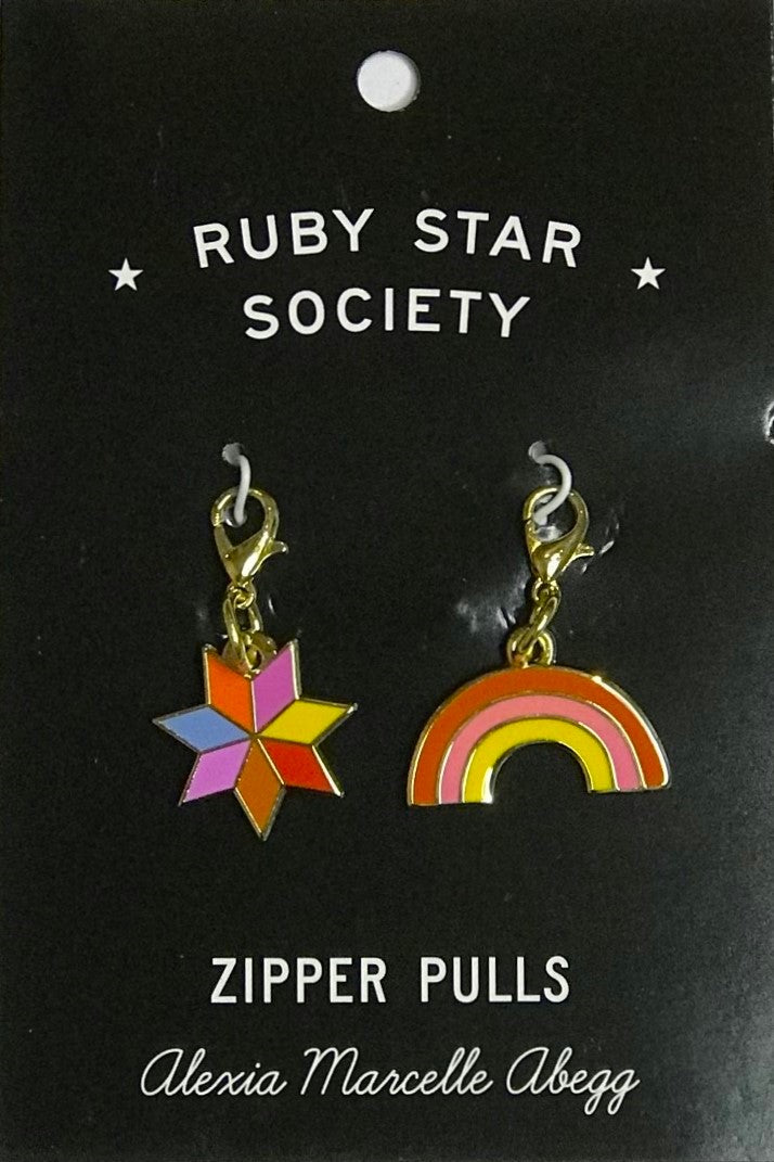 Ruby Star Society Zip Pulls - Alexia Patchwork Star & Rainbow