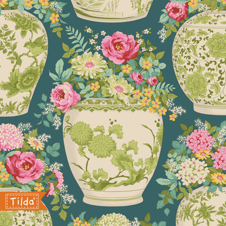 Tilda Chic Escape Flowervase Petrol