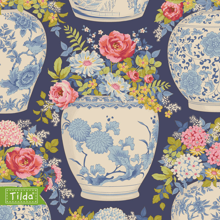 Tilda Chic Escape Flowervase Navy
