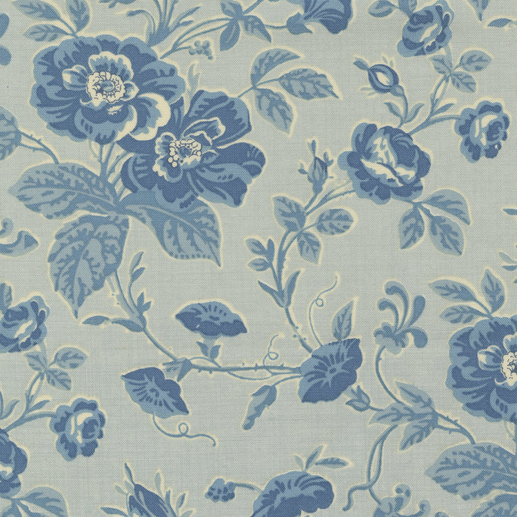 Moda Bleu De France - Large Floral Ciel Blue