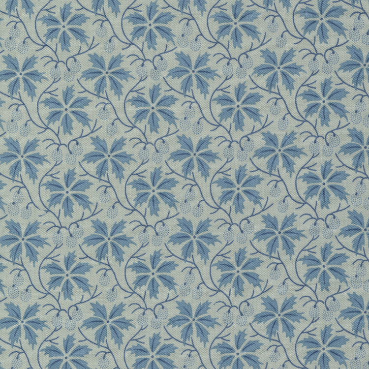 Moda Bleu De France - Leaves & Berries Ciel Blue