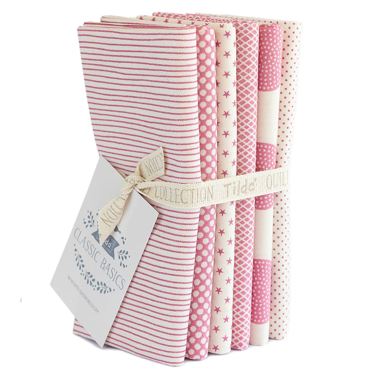 Tilda Classic Basics 6 Fat Quarter Pack Pink
