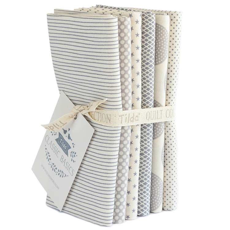 Tilda Classic Basics 6 Fat Quarter Pack Grey
