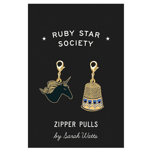 Ruby Star Society Zip Pulls - Sarah Unicorn & Thimble