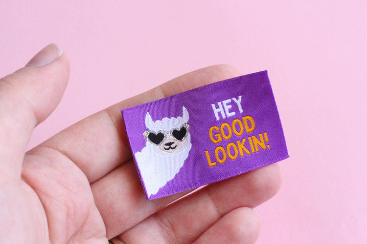 The Cosy Club Handmade Sew In Labels - Hey Good Lookin Llama