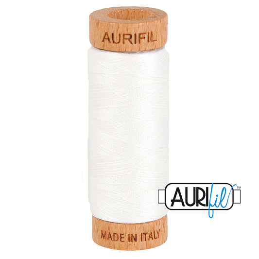 Aurifil 80wt Cotton Small Spool - Natural White 2021