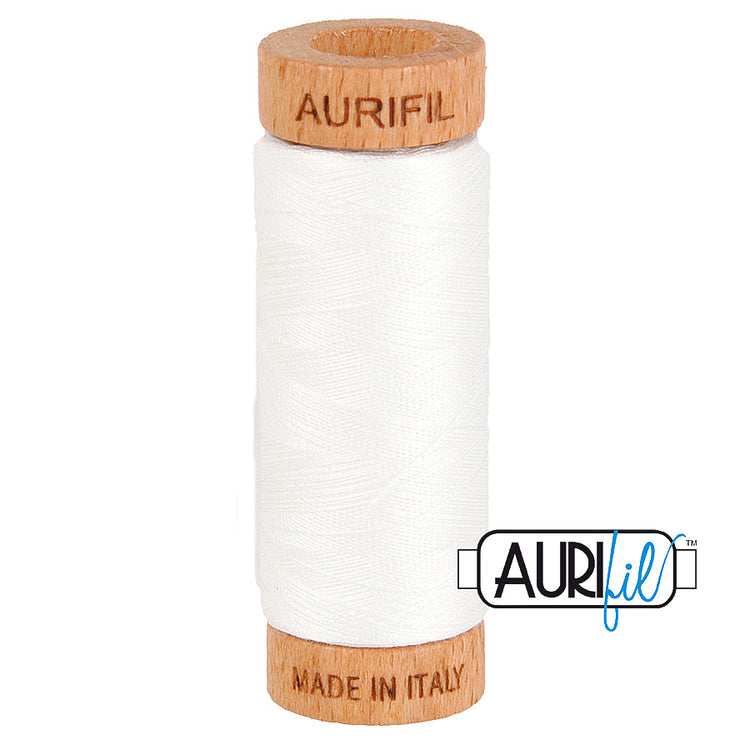 Aurifil 80wt Cotton Small Spool - Natural White 2021